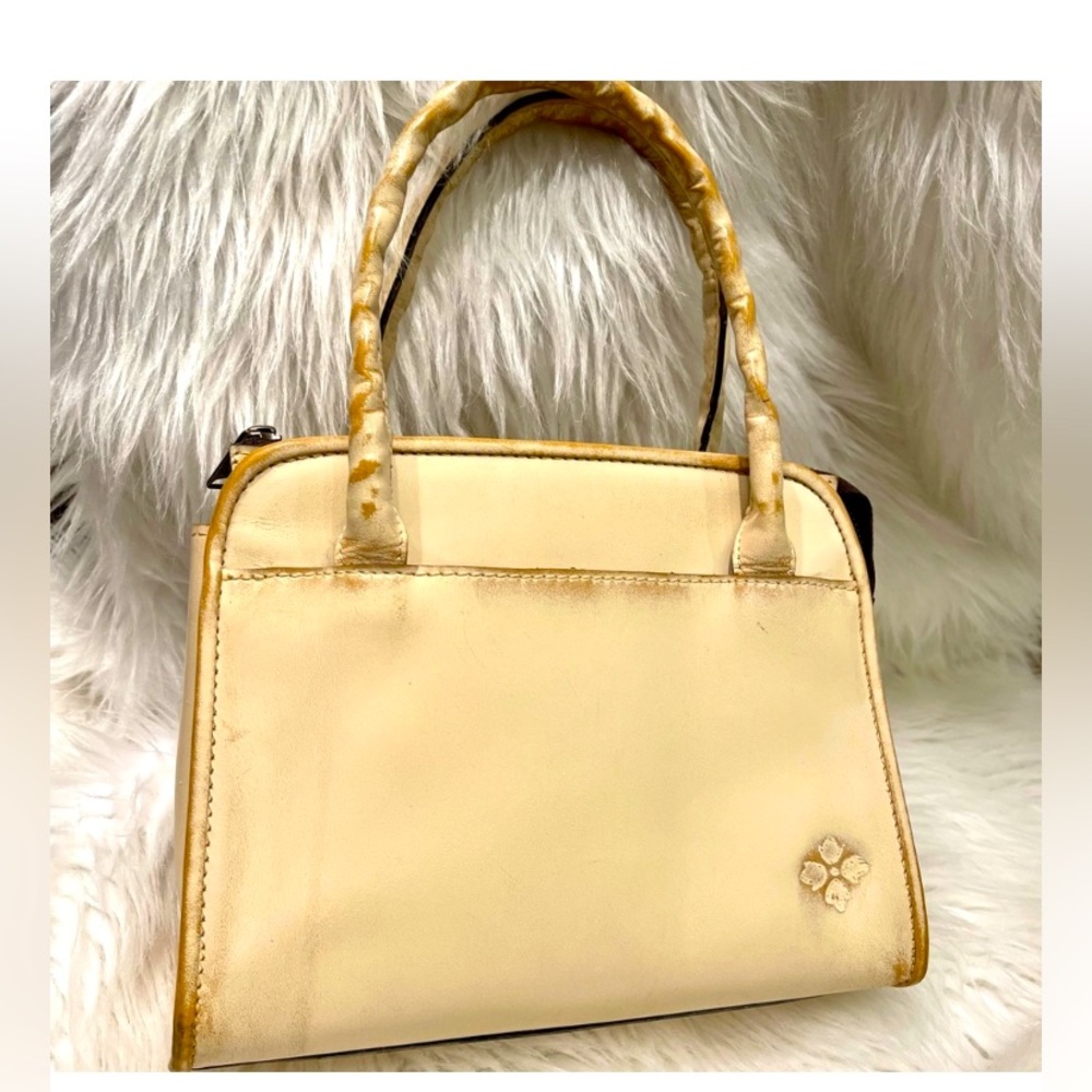 PATRICIA NASH EUC LEATHER DISTRESSED BAG IN CREAM- Vintage, Unavailable style